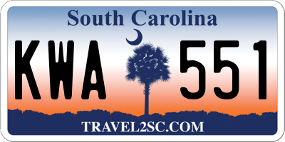 SC license plate KWA551
