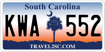 SC license plate KWA552