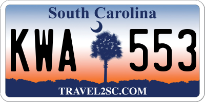 SC license plate KWA553
