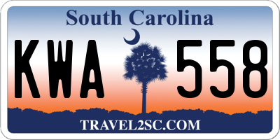 SC license plate KWA558