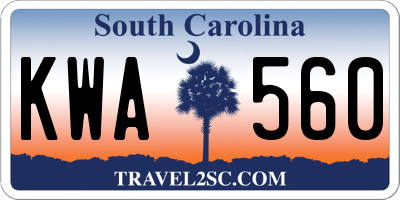 SC license plate KWA560