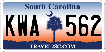 SC license plate KWA562