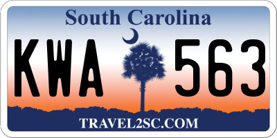 SC license plate KWA563