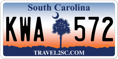 SC license plate KWA572