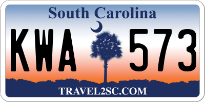SC license plate KWA573