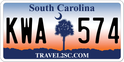 SC license plate KWA574