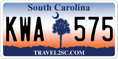 SC license plate KWA575