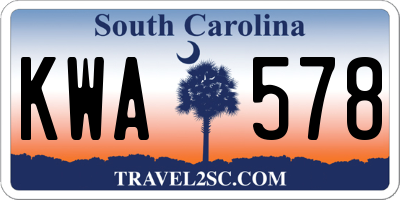 SC license plate KWA578