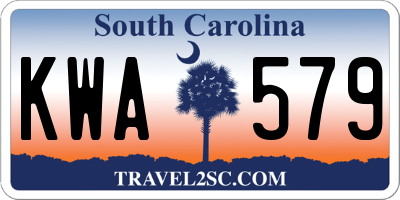 SC license plate KWA579