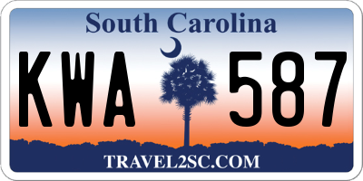 SC license plate KWA587