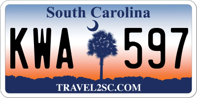 SC license plate KWA597