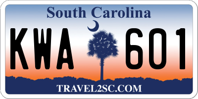 SC license plate KWA601