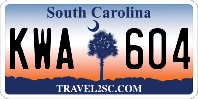SC license plate KWA604