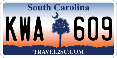 SC license plate KWA609