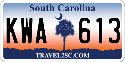 SC license plate KWA613