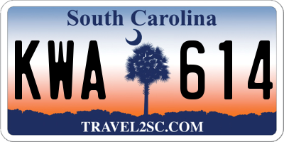 SC license plate KWA614