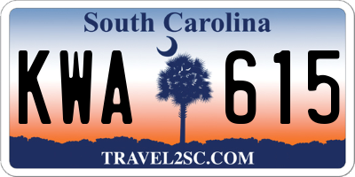 SC license plate KWA615
