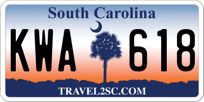 SC license plate KWA618
