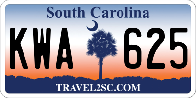 SC license plate KWA625