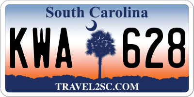 SC license plate KWA628
