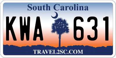 SC license plate KWA631