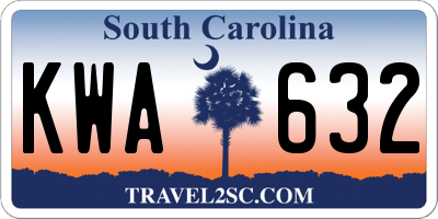 SC license plate KWA632
