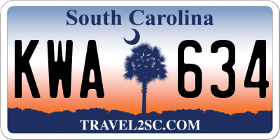 SC license plate KWA634