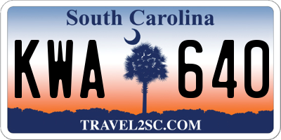 SC license plate KWA640