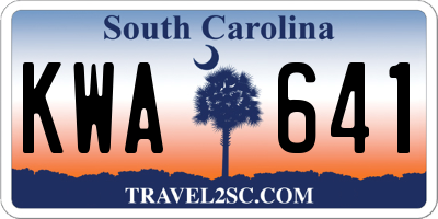 SC license plate KWA641