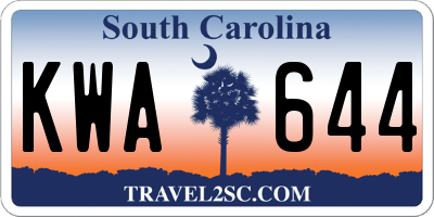 SC license plate KWA644