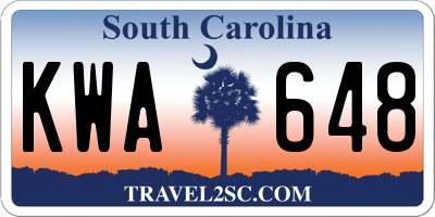 SC license plate KWA648