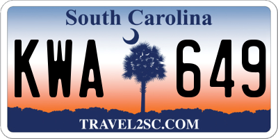 SC license plate KWA649