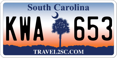 SC license plate KWA653