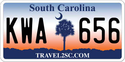 SC license plate KWA656
