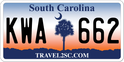 SC license plate KWA662