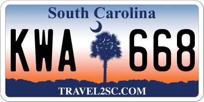 SC license plate KWA668