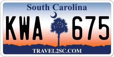 SC license plate KWA675