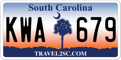 SC license plate KWA679