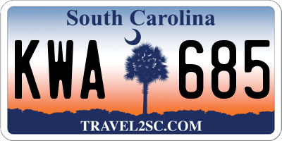 SC license plate KWA685