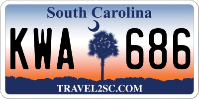 SC license plate KWA686