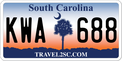 SC license plate KWA688