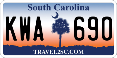SC license plate KWA690