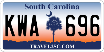 SC license plate KWA696