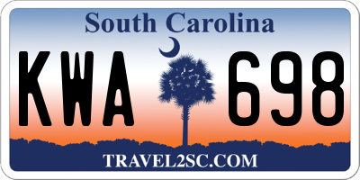 SC license plate KWA698