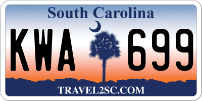 SC license plate KWA699