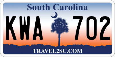 SC license plate KWA702