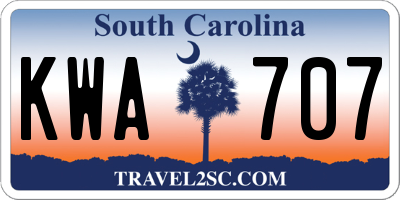 SC license plate KWA707