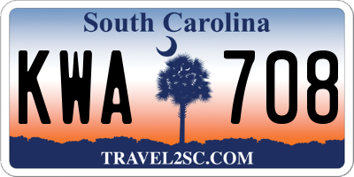 SC license plate KWA708