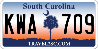 SC license plate KWA709
