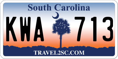 SC license plate KWA713